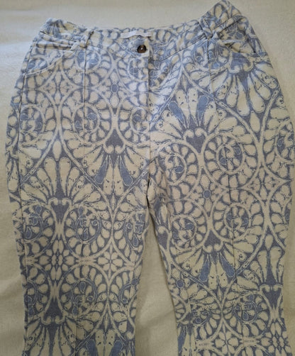 Calça de sarja TVZ estampada Azulejo Blue femimina tamanho 44