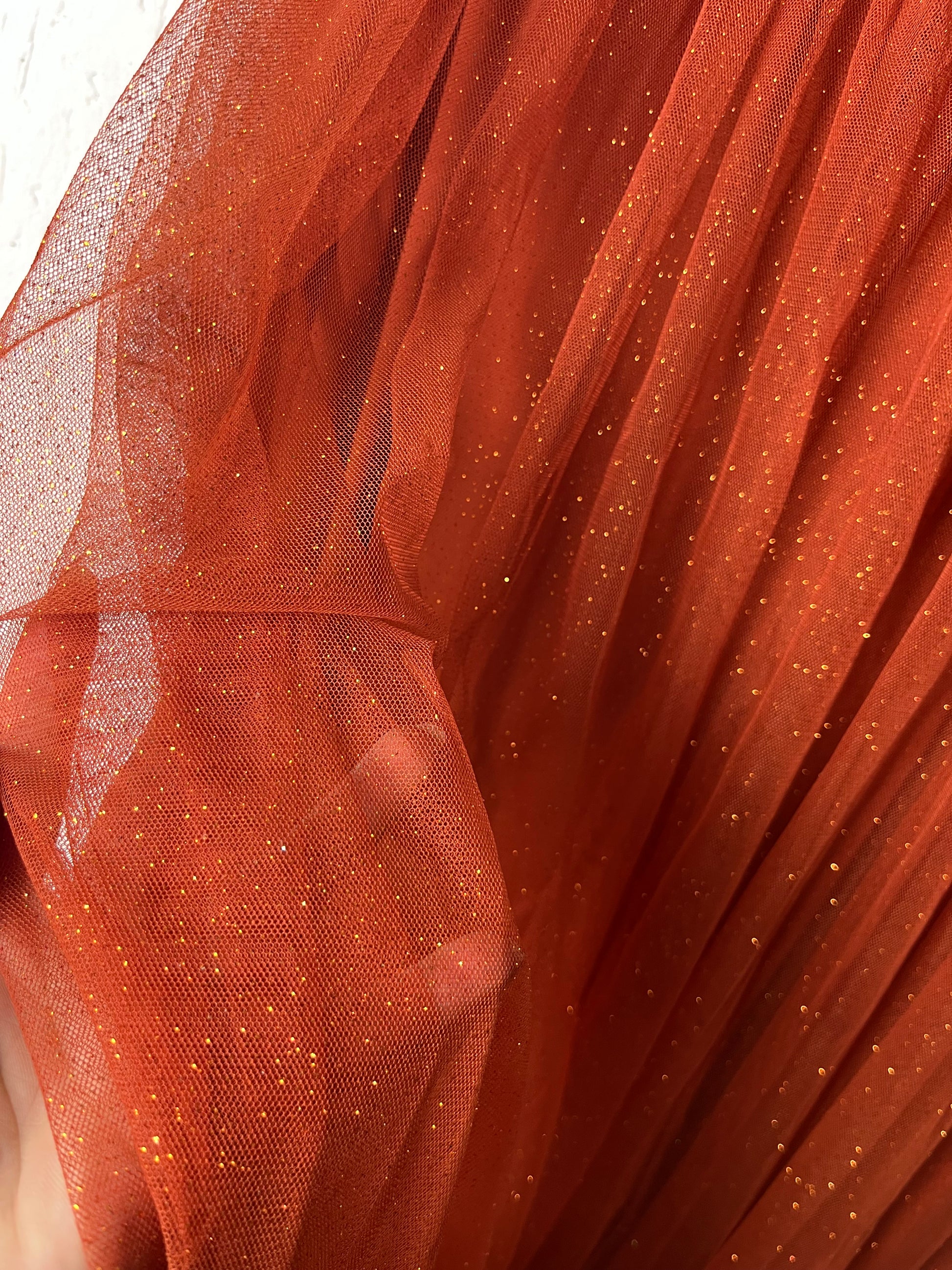 Vestido de Festa Longo Terracota com Brilho - Um Ombro Só