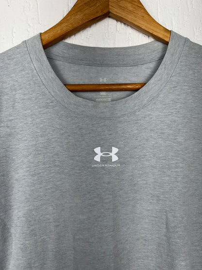Camiseta Under Armour Cinza Mescla Logo Centralizado