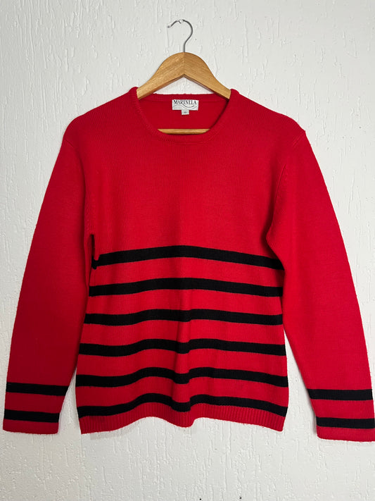 Suéter em tricot listrado