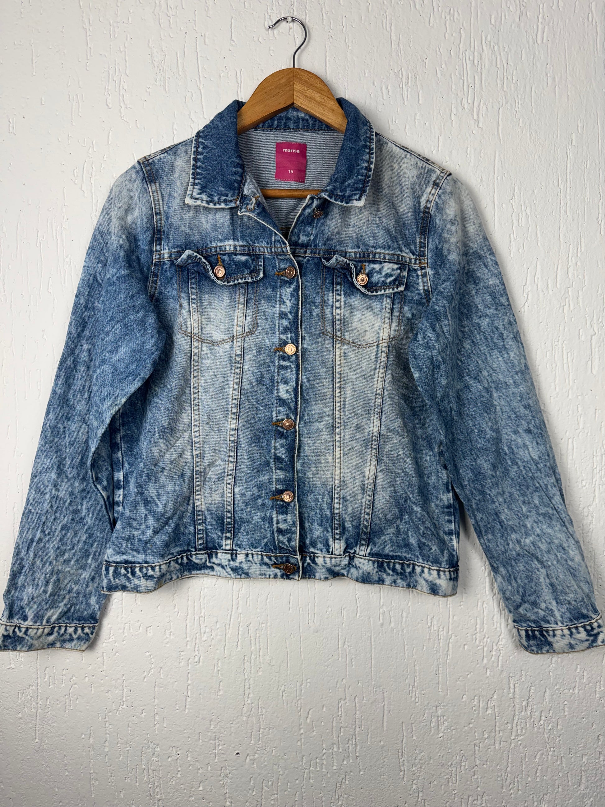 Jaqueta Jeans Acid Wash Marisa • Marmorizada