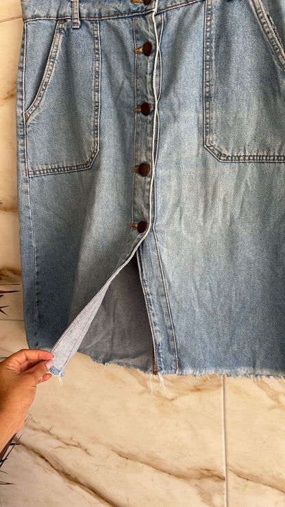 Saia mide jeans Marisa