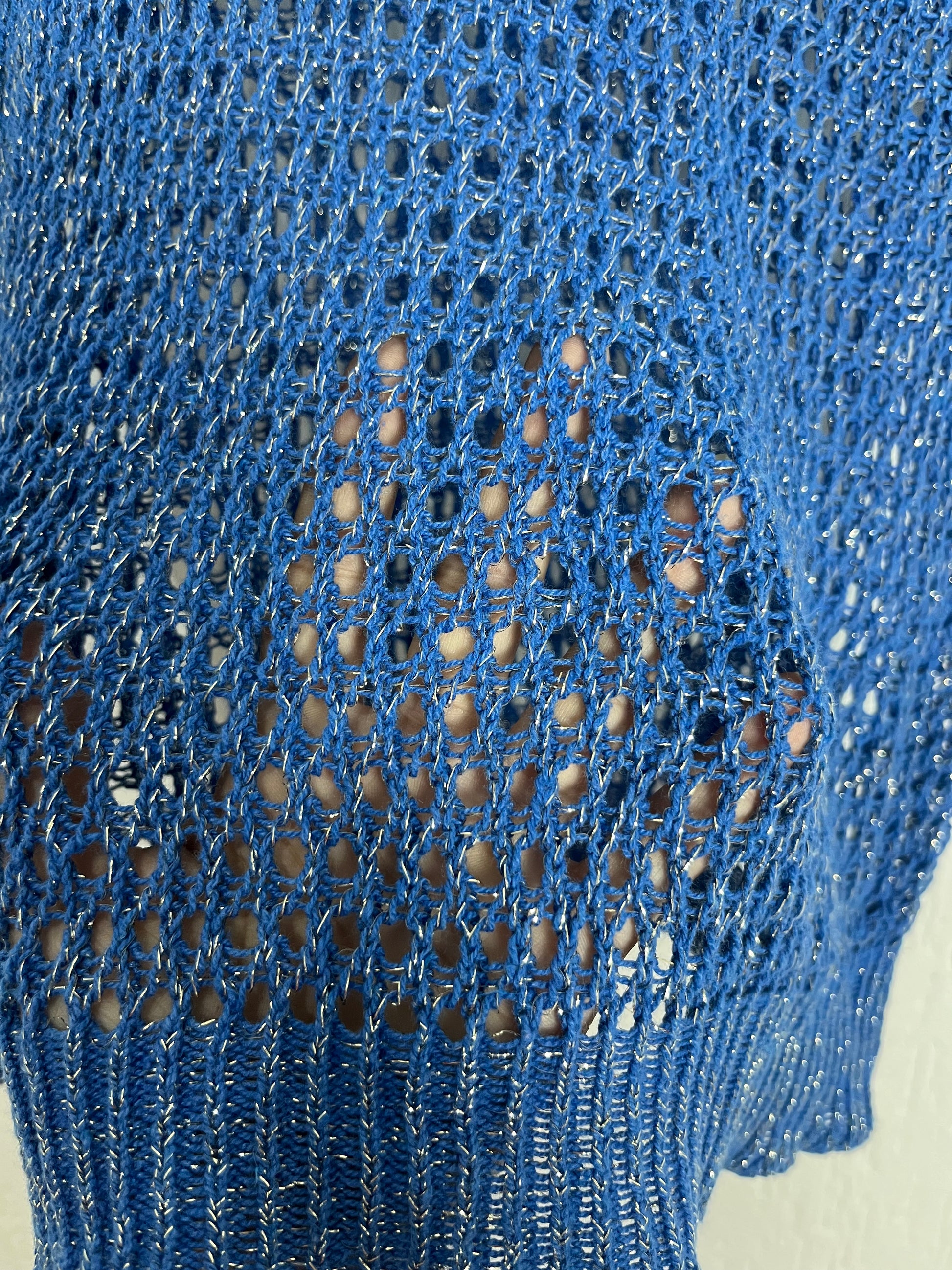 Blusa Tricô Telado com Brilho e Detalhe em Pérolas