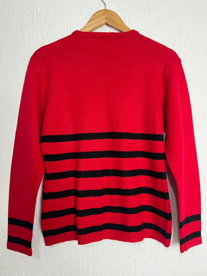 Suéter em tricot listrado