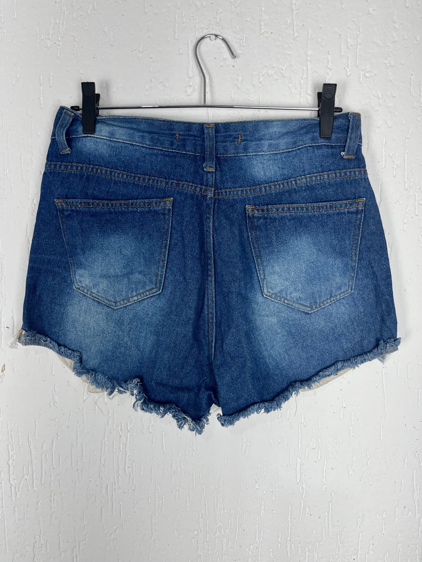 Short Jeans Feminino Zork Tamanho 40 - Detalhes Rasgados