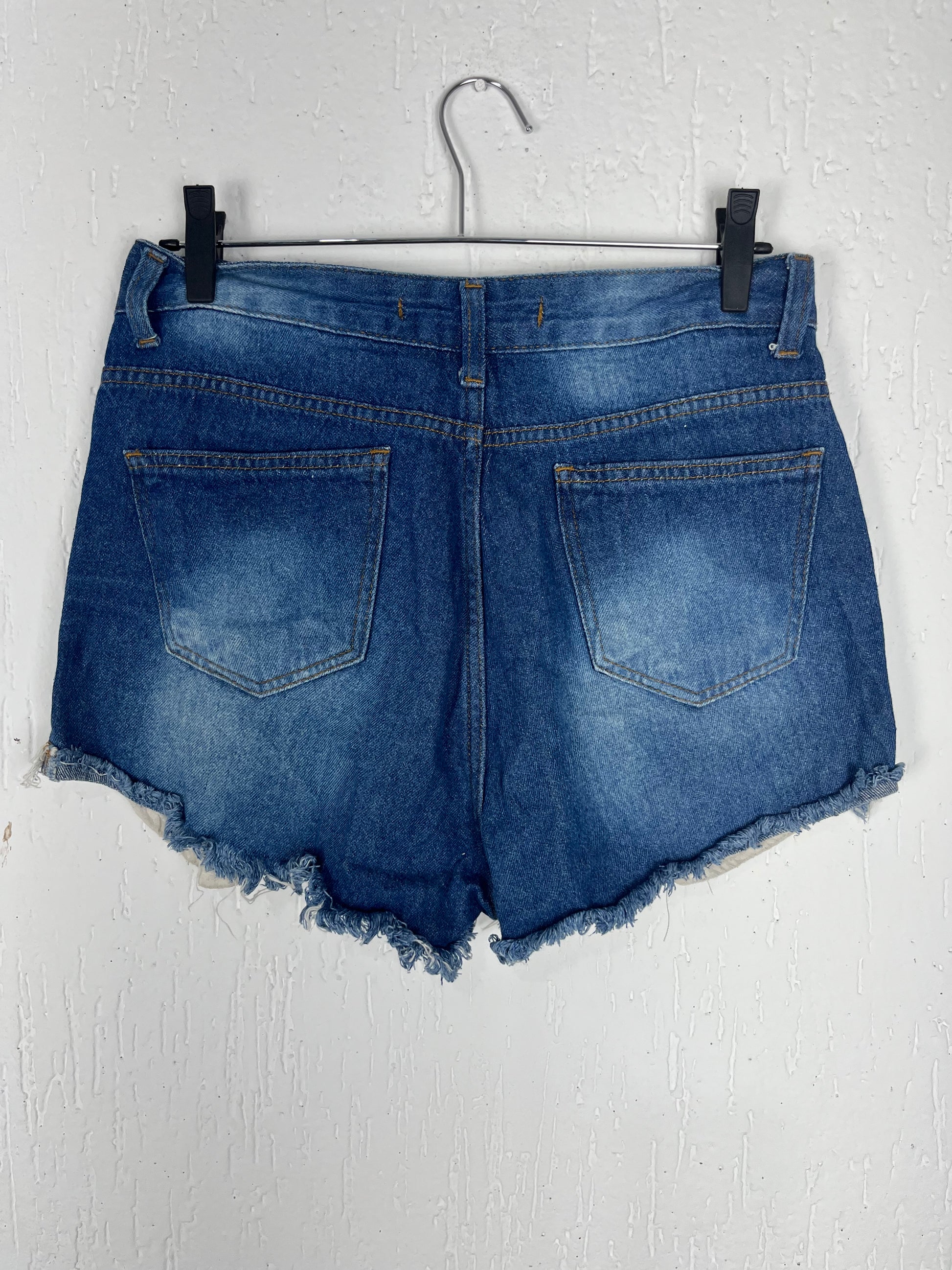 Short Jeans Feminino Zork Tamanho 40 - Detalhes Rasgados