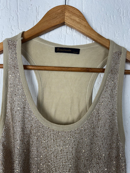 Regata Tricot Dourada com Paetês • Modelagem Alongada Nadador