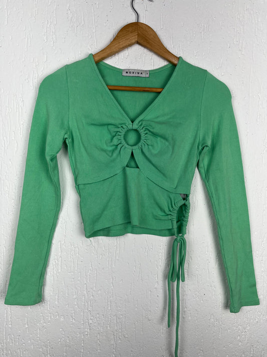 Blusa verde de Manga Longa