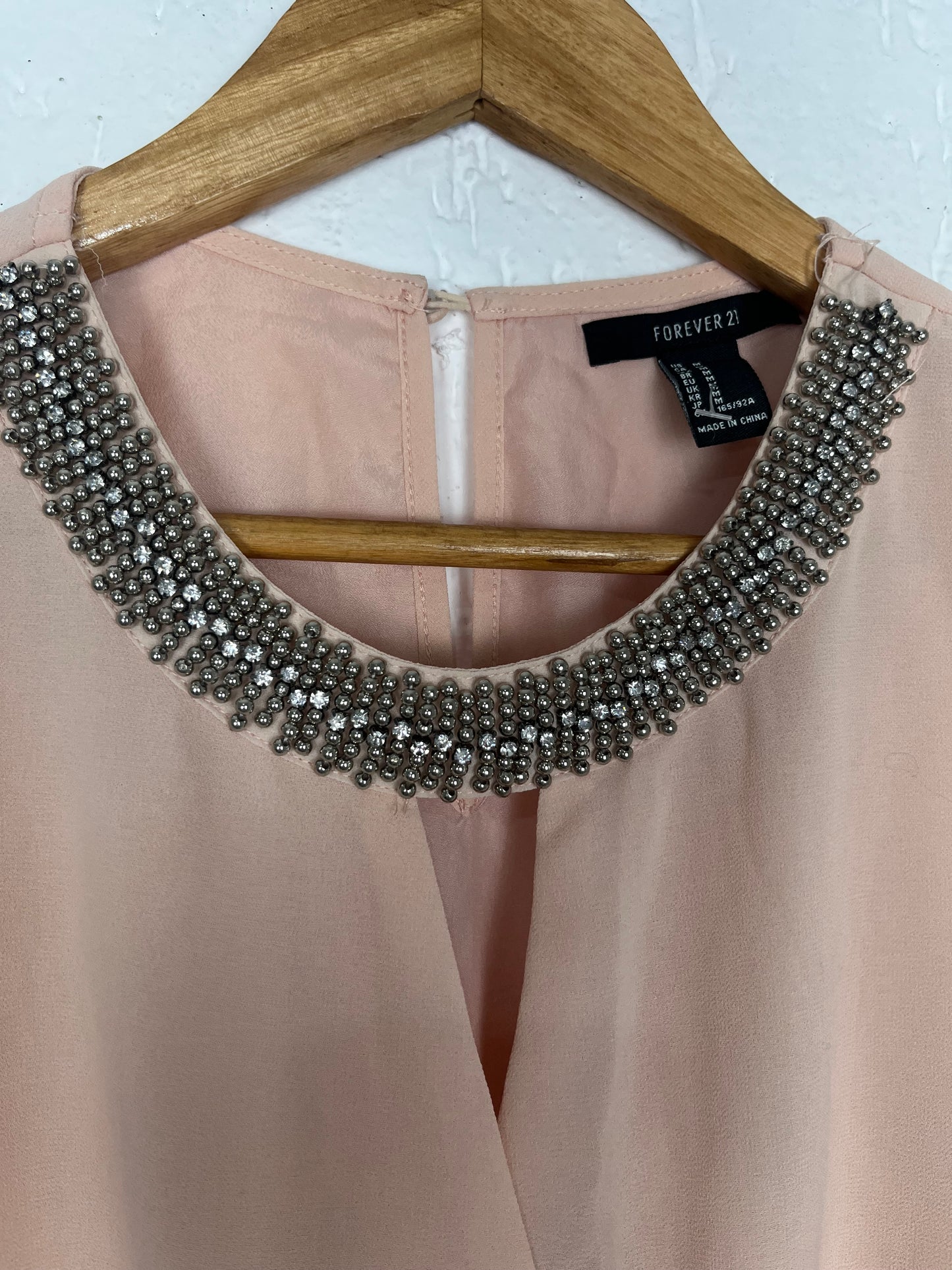 Vestido Forever 21 Pêssego com Gola Bordada