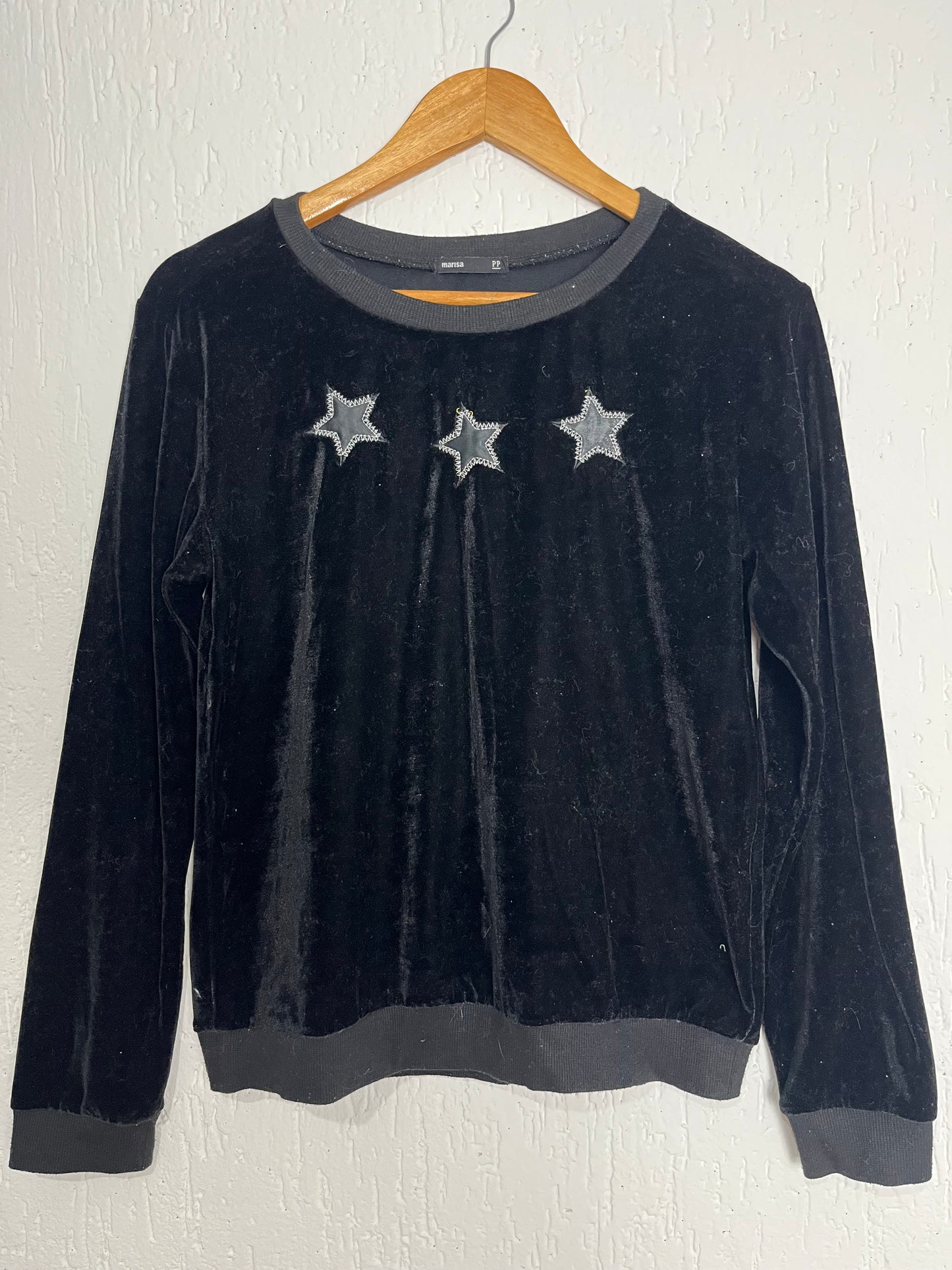 Blusa Veludo Molhado Preta