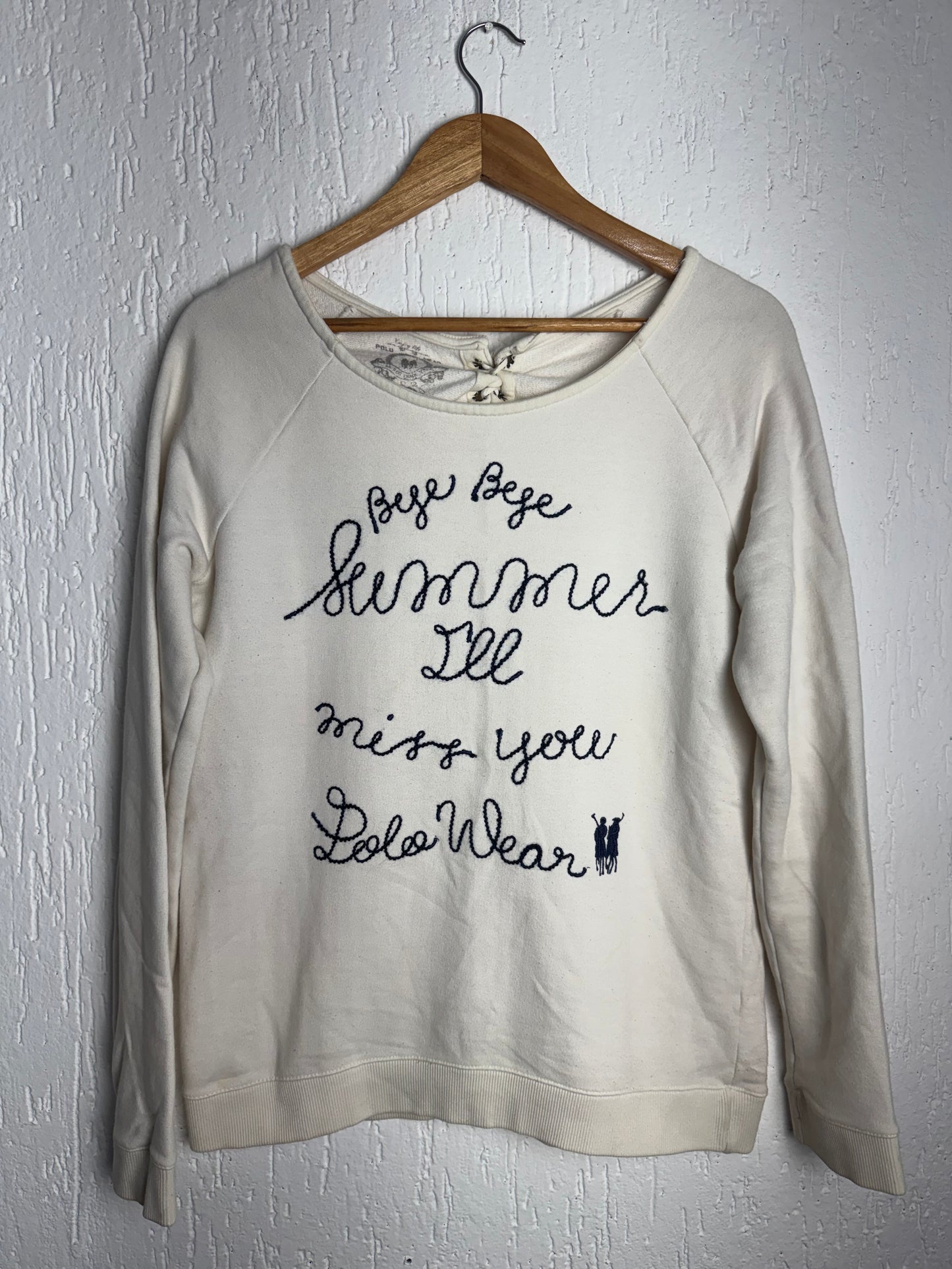 Moletom Off-White com Bordado Manuscrito Polo Wear Feminino