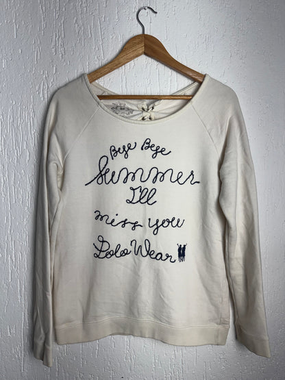 Moletom Off-White com Bordado Manuscrito Polo Wear Feminino