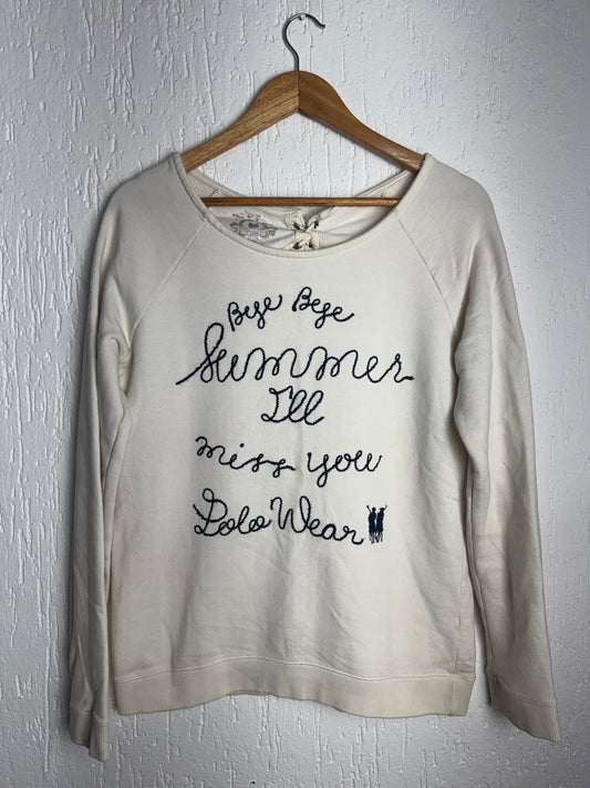 Moletom Off-White com Bordado Manuscrito Polo Wear Feminino