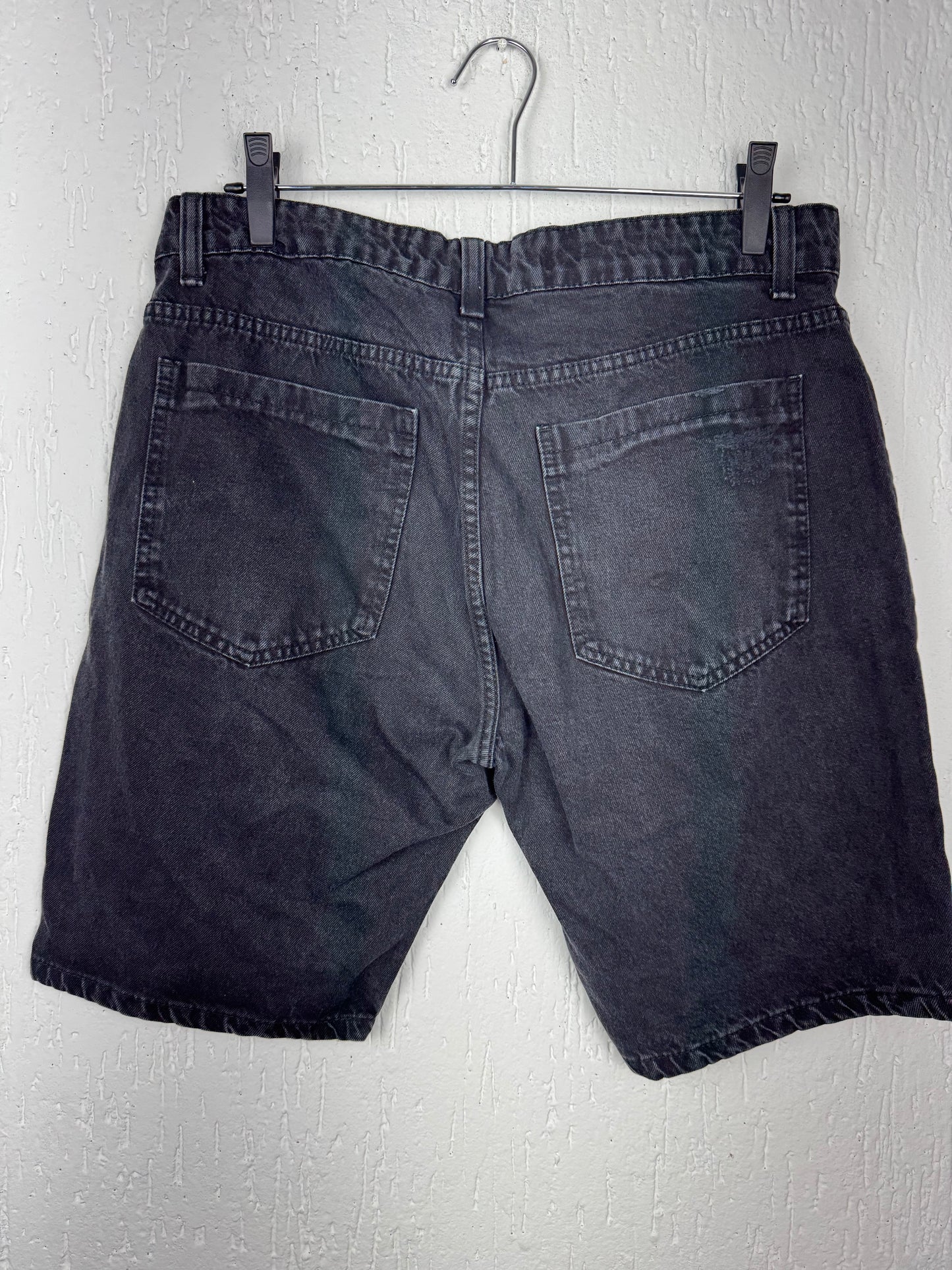 Bermuda Jeans Blue Steel Preta Destroyed Slim