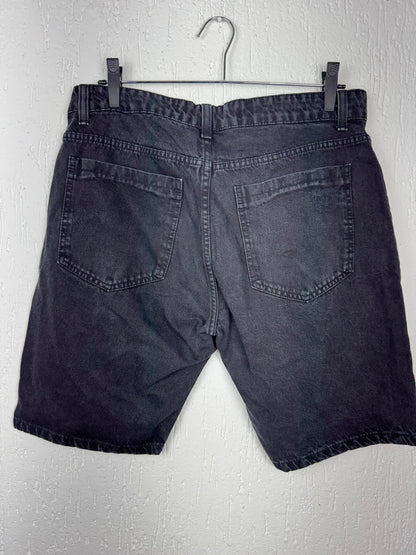 Bermuda Jeans Blue Steel Preta Destroyed Slim