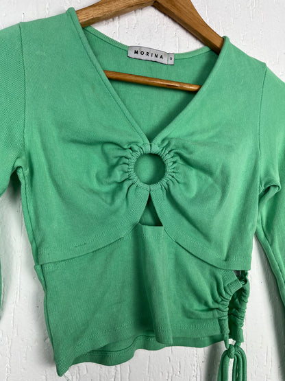 Blusa verde de Manga Longa