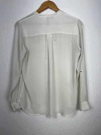 Camisa Mangô Off-White com Botões prateado