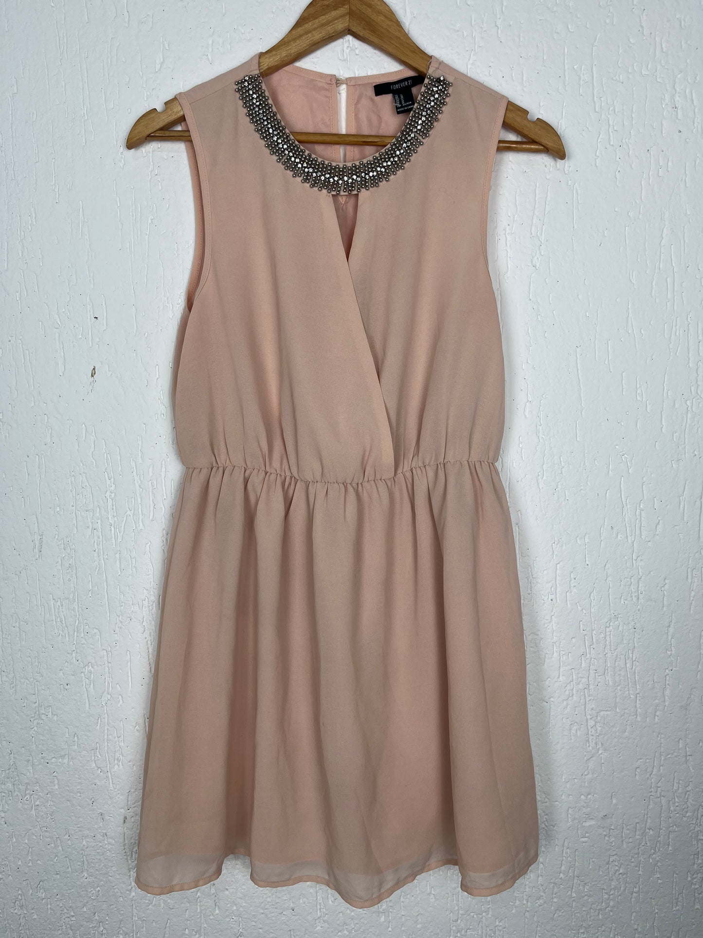 Vestido Forever 21 Pêssego com Gola Bordada