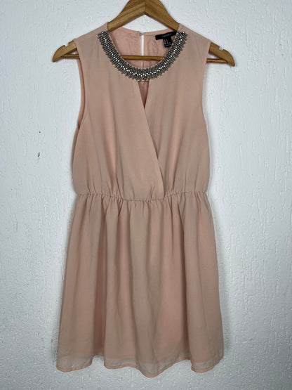 Vestido Forever 21 Pêssego com Gola Bordada