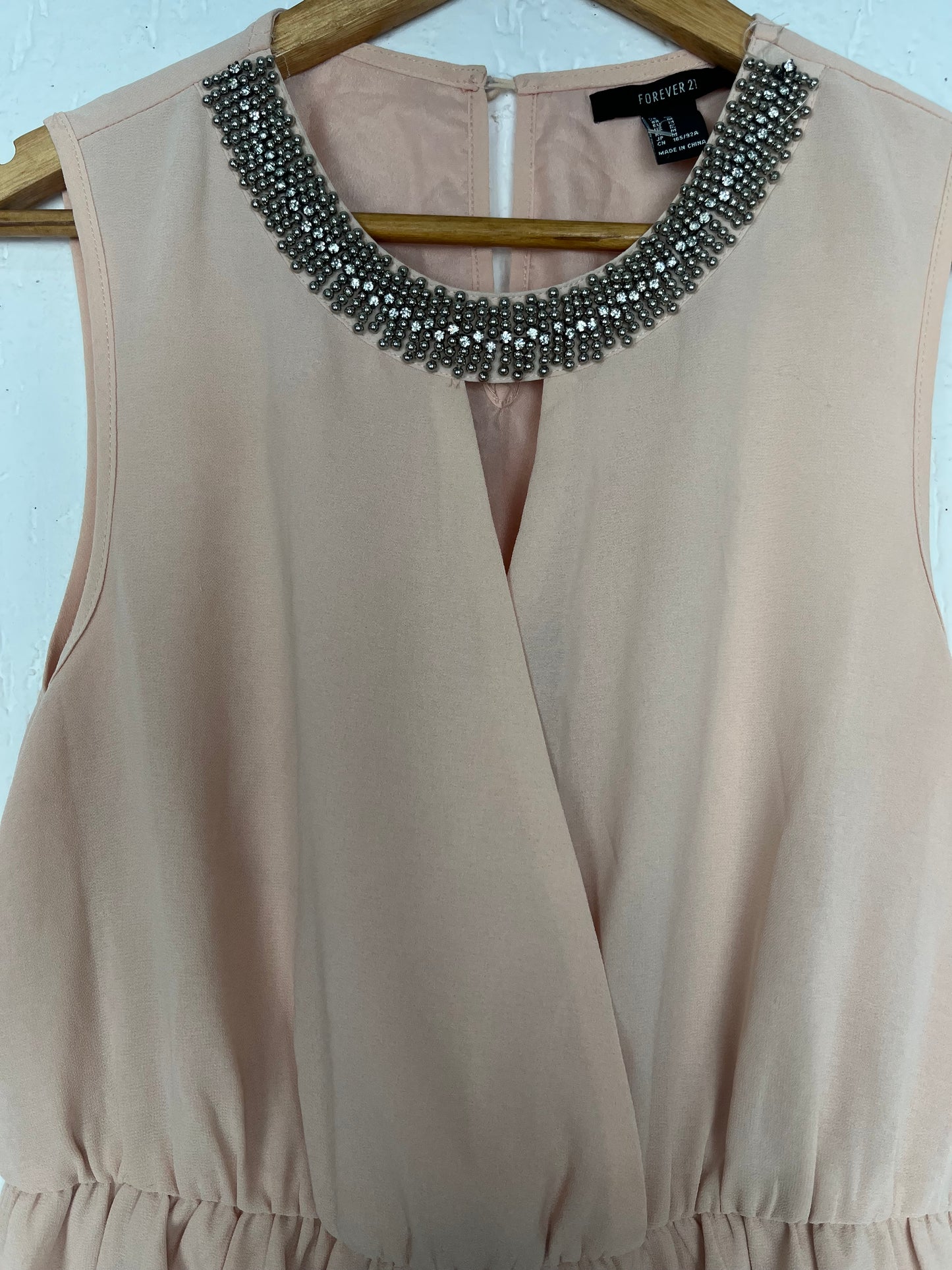 Vestido Forever 21 Pêssego com Gola Bordada