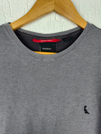 Camiseta Reserva Cinza Mescla Mini Listras