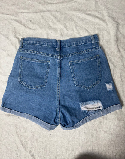 Short Jeans Mom Destroyd com Elastano