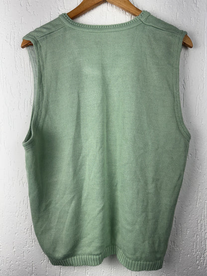 Colete Tricô Verde Menta Gola Redonda