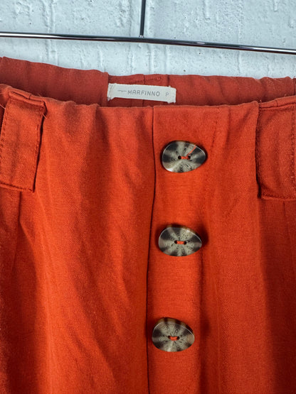 Calça Pantalona Terracota Wide Leg Botões