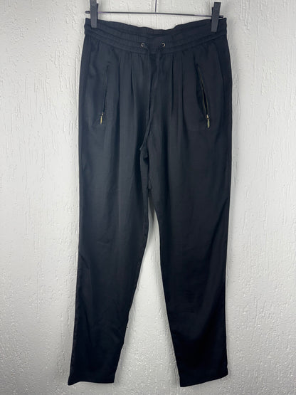 Calça Jogger Zara Preta Fluida Bolso Zíper