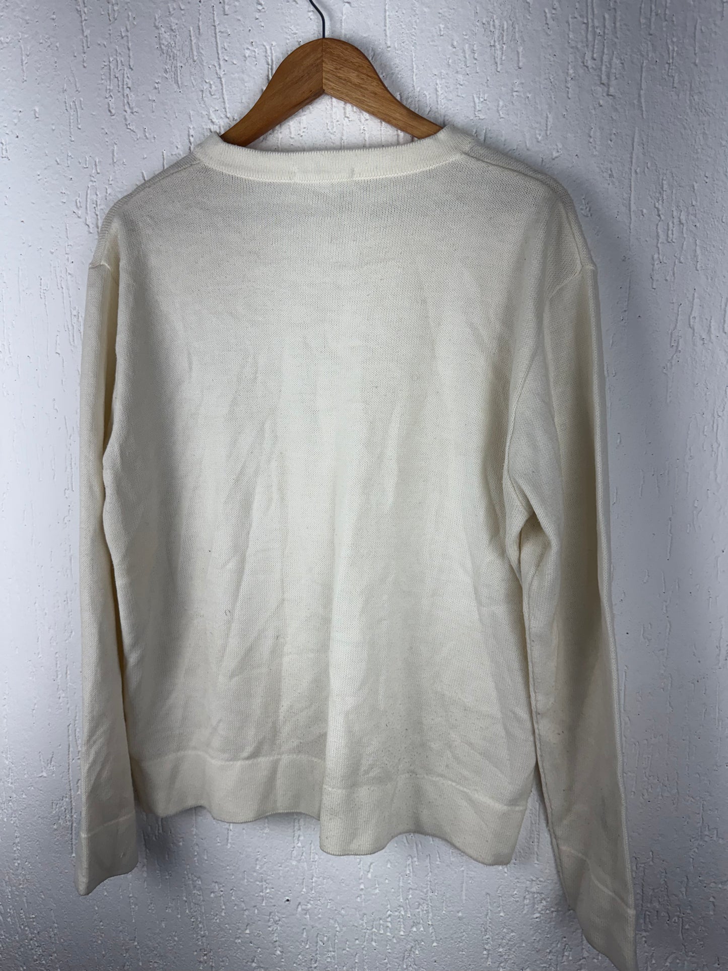 Cardigan Tricô Off-White Gola V Botões