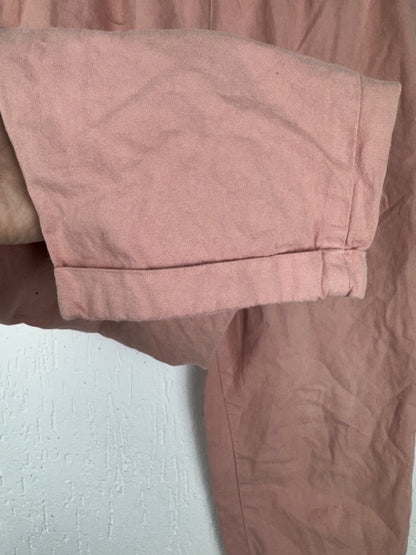 Calça Rosê Cintura Elástica Alta Modelagem Reta