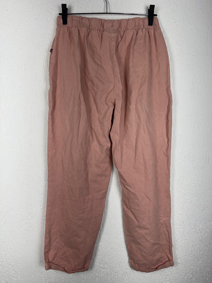 Calça Rosê Cintura Elástica Alta Modelagem Reta