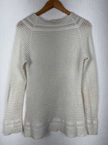 Suéter Tricô Off-White Trama Trabalhada Gola Redonda