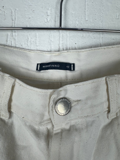 Short Jeans Off-White Destroyed Cintura Alta