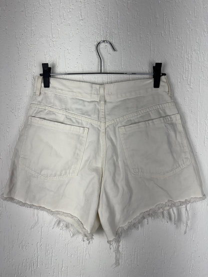 Short Jeans Off-White Destroyed Cintura Alta