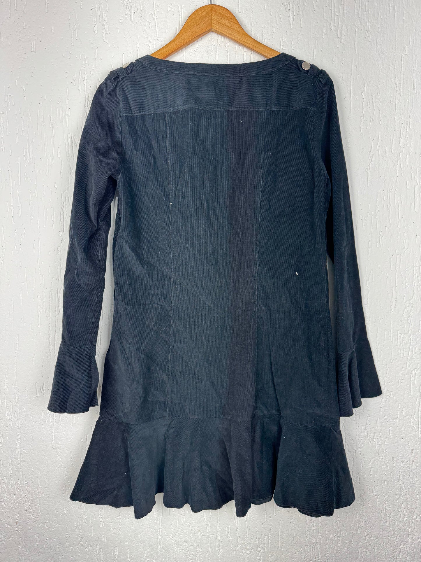 Vestido Le Lis Blanc Veludo Cotelê Preto Lace-Up