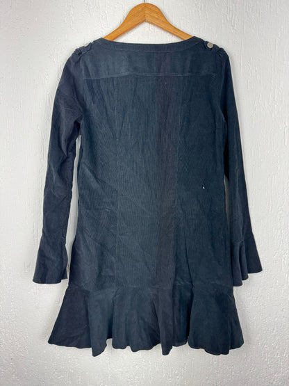 Vestido Le Lis Blanc Veludo Cotelê Preto Lace-Up