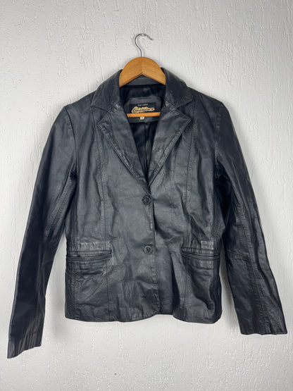 Blazer Jaqueta de Couro Legítimo Preto