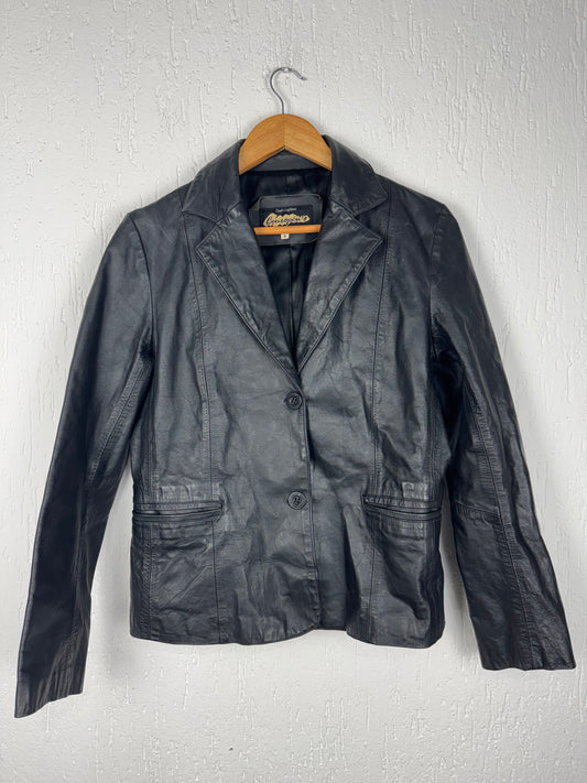 Blazer Jaqueta de Couro Legítimo Preto