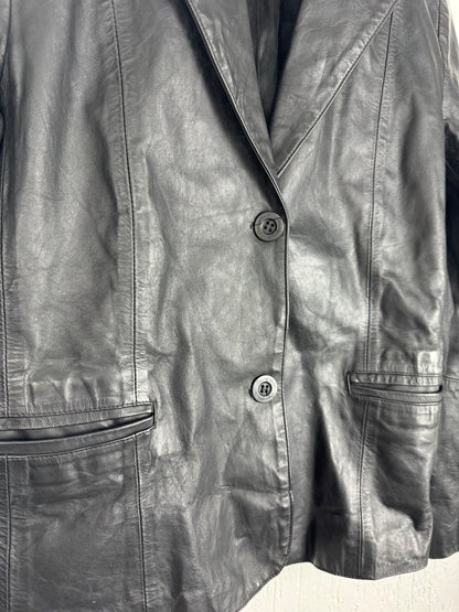 Blazer Jaqueta de Couro Legítimo Preto