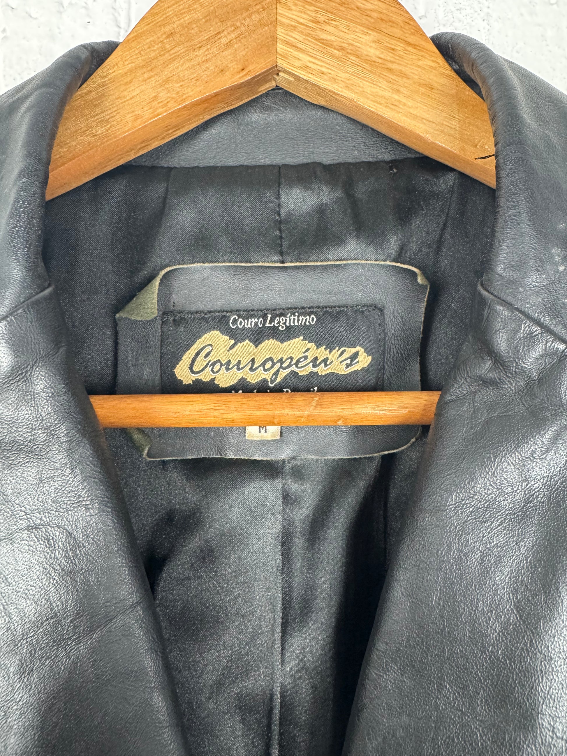 Blazer Jaqueta de Couro Legítimo Preto