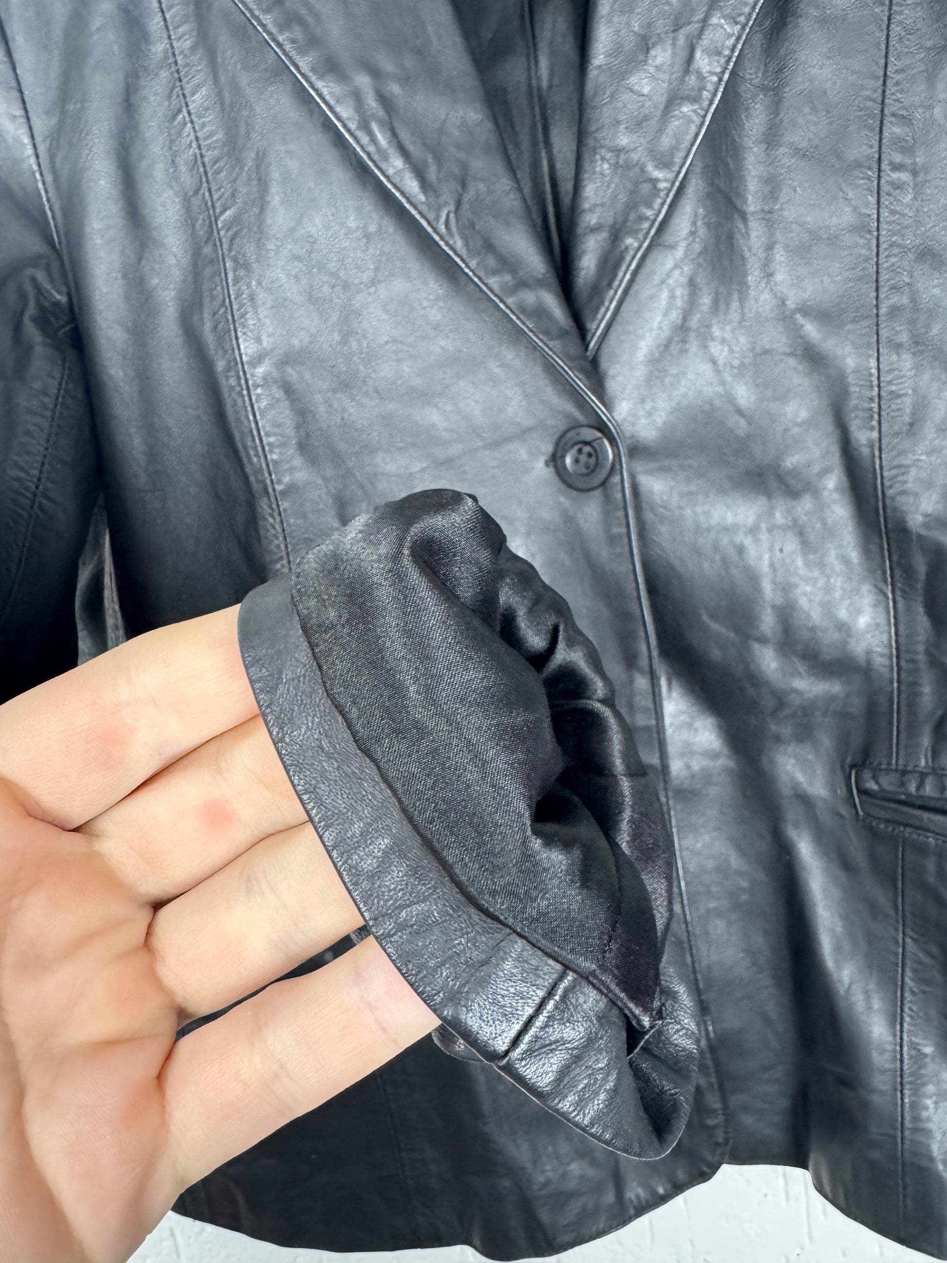Blazer Jaqueta de Couro Legítimo Preto