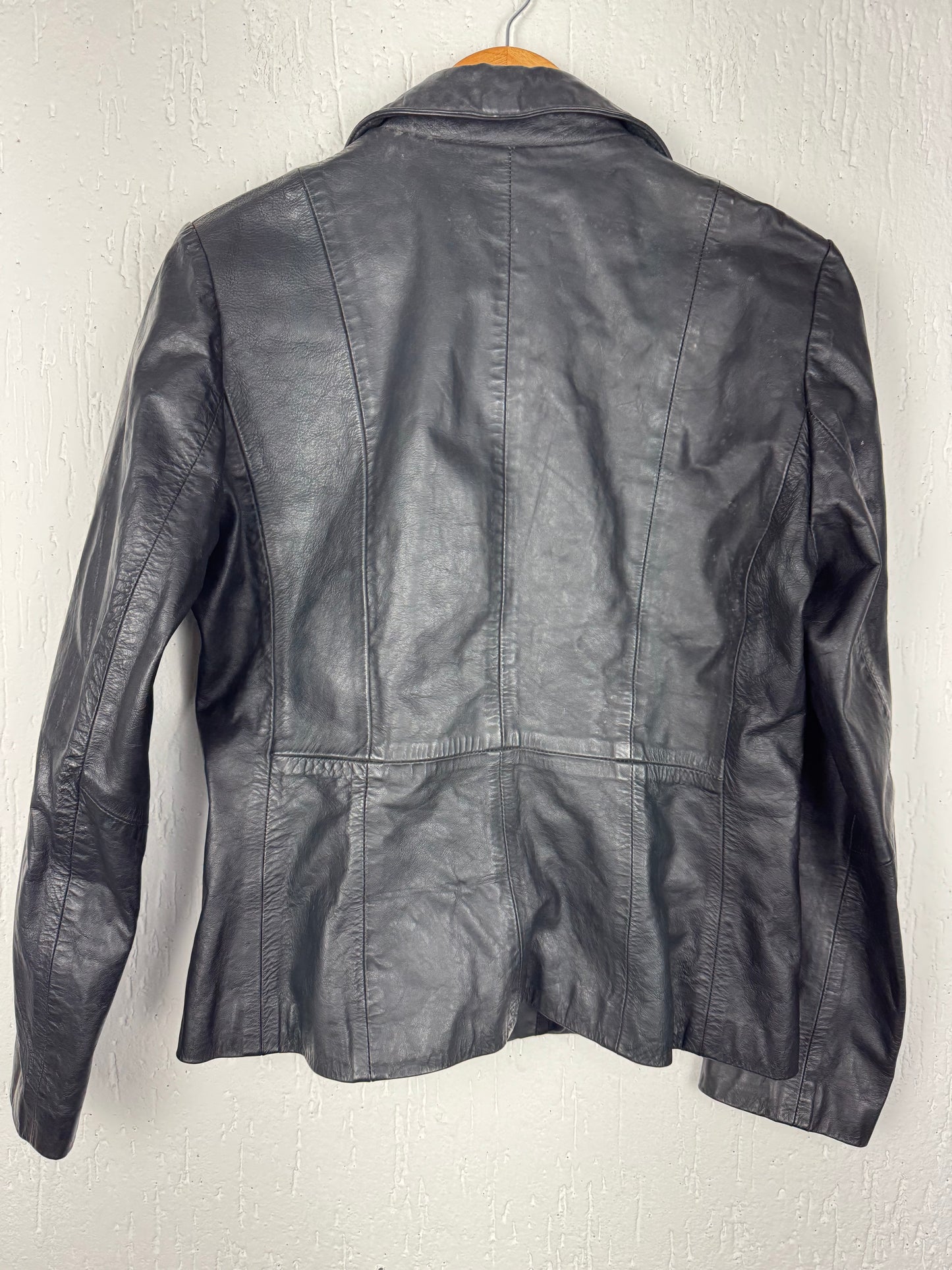 Blazer Jaqueta de Couro Legítimo Preto