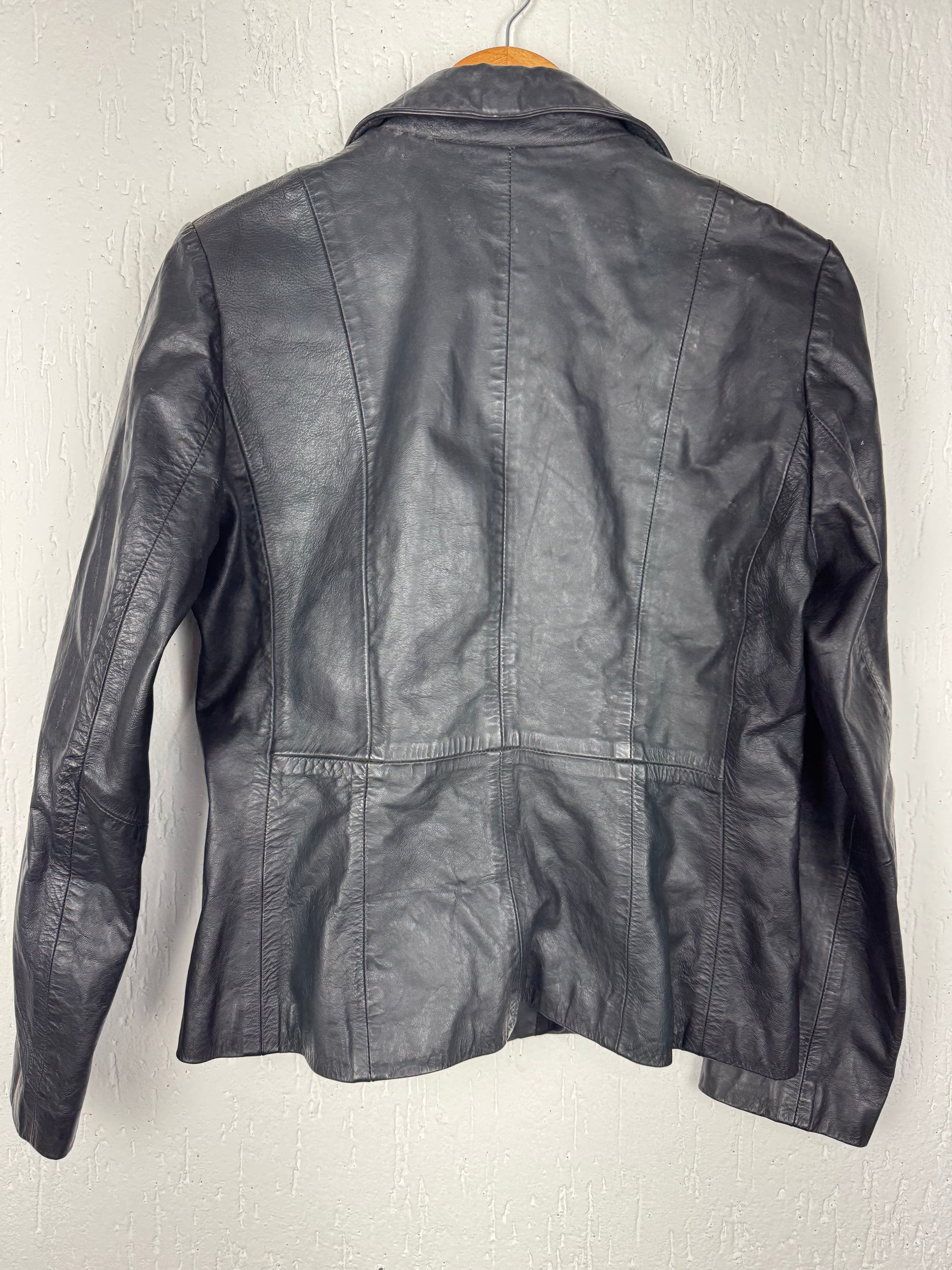 Blazer Jaqueta de Couro Legítimo Preto