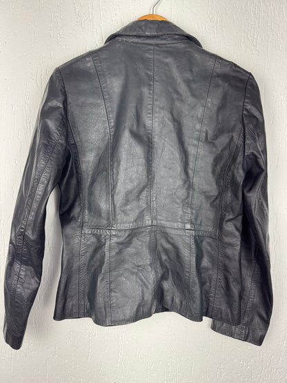 Blazer Jaqueta de Couro Legítimo Preto