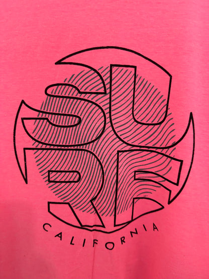 Camiseta Rosa Neon Surf California Hunder