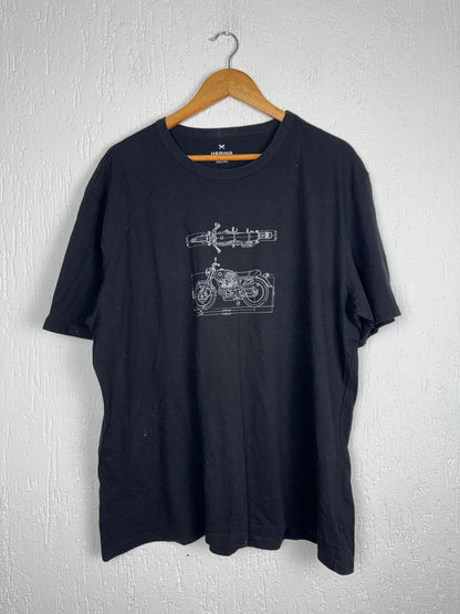 Camiseta Preta Estampa Moto Blueprint Hering XXG