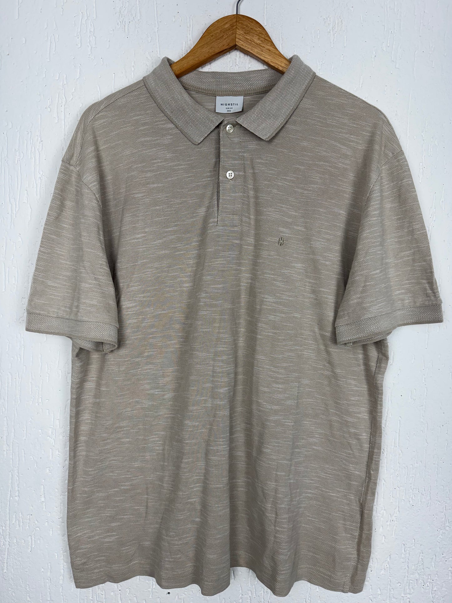 Polo Bege Mescla Highstil Slim Fit GG