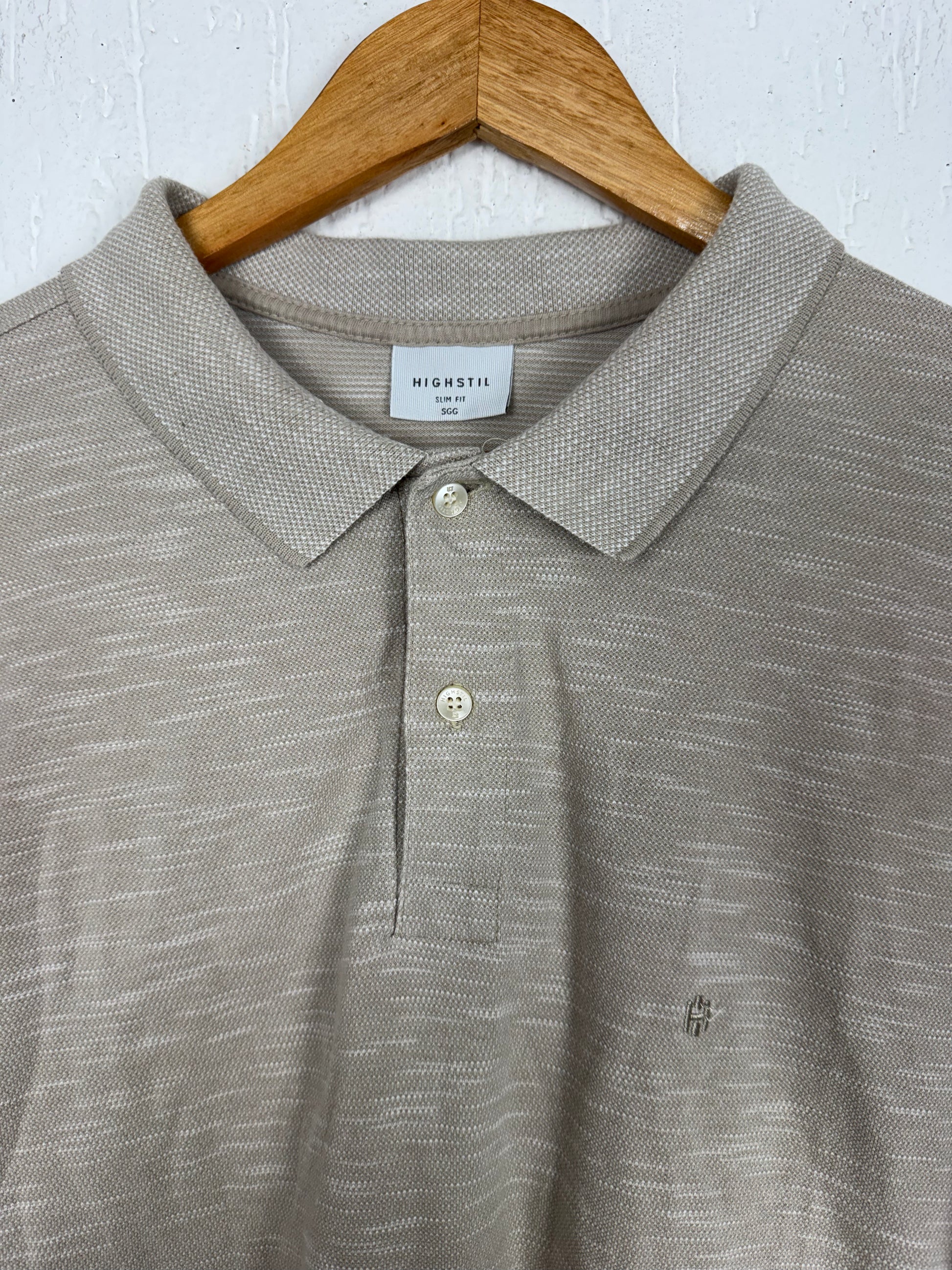 Polo Bege Mescla Highstil Slim Fit GG