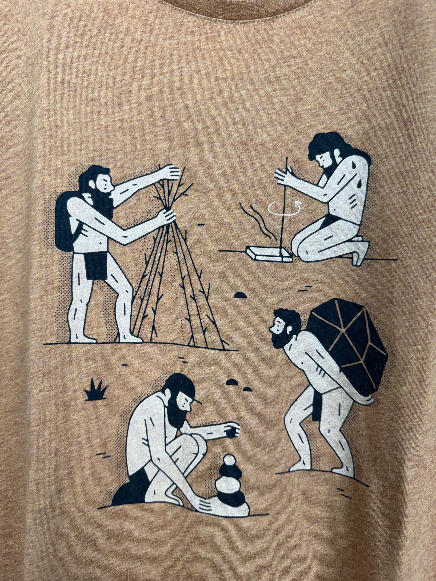 Camiseta Quechua Caramelo Mescla Estampa Homem Primitivo GG
